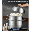 Maxcook 304SS 3-Tier Steamer Pot 30cm (Silicone Handle) MCZ743 image 3