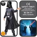 Star Wars Darth Vader Dress Up Costume with Lightsaber 5-6 Years image 2