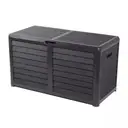 EDA BAYA Coffre de rangement de jardin en bois gris anthracite 420 L - 117,3 x 54,8 x 65,3 cm image 0