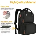 Sac à dos de déjeuner, sac à dos pour ordinateur portable 15,6 pouces pour hommes avec compartiment isotherme, sac à dos isotherme avec port de chargement USB, sac isotherme imperméable, sac à dos de déjeuner pour femmes, voyage et travail, noir, promotion Nouvel An, meilleurs cadeaux image 1