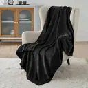 Bedsure Flannel Blanket - Solid Black, 150x200cm, 1 Piece, 100% Polyester image 1