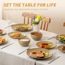 Dafuceramic Plates and Bowls Sets, 12 Pieces Modern Stoneware Dinnerware Set for 4 Kitchen Dinner Set Ceramic Dishware Dishes Set Microwave and Dishwasher Safe (Maize Yellow) image 4