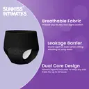 SUNKISS Disposable Period Underwear for Women with Heavy Flow, Low-Rise Unscented Postpartum Essentials, Black, XLarge, 10 Count image 2