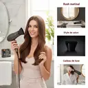 Sèche-cheveux 2200 W avec 3 réglages de température et 2 vitesses, fonction air froid, protection contre la surchauffe et embout concentrateur pour séchage et coiffage rapides image 1