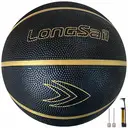 High-quality Rubber Basketball（22"） Size3# Black/Gold image 0