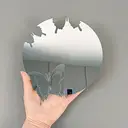 WhereHike Lot de 4 stickers miroir muraux en PVC Papillons argentés - 19 x 19 cm image 2