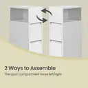 Ochama Set Of 2 Slim Cloud White Nightstands, 25x30x65cm Narrow Side Tables With Drawers & Flexible Compartment, Modern Small End Tables For Bedroom Or Living Room image 6