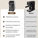 WOOX Machine à café avec 6 fonctions de café, volume de café réglable et nettoyage automatique - 1450 W / 1,5 L image 6