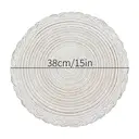 6 pieces, round 38cm woven placemats, Polyester outer layer with three-strand placemat, white coffee，anti-slip polyester Nordic placemats, suitable for home, kitchen, and dining table use, perfect for holiday parties, birthdays, weddings, and dinners image 4