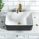 DeerValley Rectangular Bathroom Sink Black Exterior, White Interior Countertop Basin 475mm*375mm, Bathroom Sink, Hand Wash Basin image 1