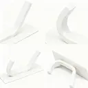 JORDAN&JUDY No-Drill Strong Adhesive Hooks, 4-Pack, Stainless Steel, Damage-Free, Over-Door Storage, White image 3