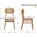 chairus Rattan Dining Chairs Set of 2 Kitchen Side Chairs with Wood Legs for Dining Room, Faux Fur Beige image 1