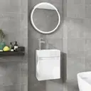 UEV Waschbecken mit Unterschrank, 40,6 cm, Gästetoiletten-Waschbecken, Waschbecken mit Unterschrank, Hängewaschbecken, Badezimmermöbel-Set für Badezimmer, Weiß image 1