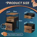 DEVAISE 2 Drawer Mobile File Cabinet, Filing Cabinet with Open Storage Shelf, Fabric Vertical Under Desk Drawers fit A4 or Letter Size, Rustic Brown image 1