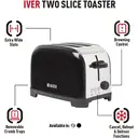 Haden Iver 2 Slice Toaster, Compact, Black Stainless Steel - 206503 image 6