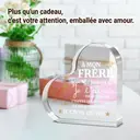 Alphynix 1 pc plaque en cristal cœur, "MON FRÈRE" cadeau français avec motif couronne et étoiles, Souvenir frère émouvant avec message "Je t'aime pour toujours", Cadeau d'encouragement pour frère image 2