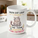 Alphynix 1 Mug blanc 33cl avec citation "Folle des chats ? Je préfère enthousiaste félin dévoué", cadeau drôle pour amoureux des chats pour Noël ou Thanksgiving,Le cadeau de la saint-valentin, cadeau d’anniversaire image 1