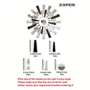 33pcs PVC mirror stickers with black and silver lines for living room decoration image 6