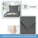 LeBonsoir Dark Gray Bedding Duvet Cover Set，135x200cm/50x75cmx1 Breathable Durable Soft Comfy， with Zip， 2 Pieces， Includes 1 Duvet Cover & 2 Pillowcases，NO Comforter image 5