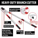 GARTOL Heavy-Duty Anvil Pruning Shears, 72-105 cm telescopic handle with 6 adjustable position stops, double
ratchet mechanism, designed for dry wood, 50 mm cut image 4