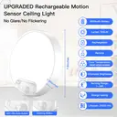 Homelist New Upgraded Motion Sensor Ceiling Light with 3 Color Temperatures, 8 Inch 500LM LED Ceiling Light with Remote, 8000mAh Rechargeable Battery Powered Dimmable Sensor Light for Bathroom, Garage, Shed, Loft, Hallway, Stair image 5