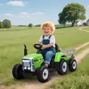 HOMCOM Kids Electric Car, 12V Electric Ride on Tractor and Trailer with Detachable Trailer Remote Control, USB, Horn, Lights, image 8