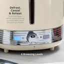Swan Retro Revive 2 Slice Toaster, Hidden Cord Storage, Vintage, Variable Width Slots, 930W, Coated Stainless Steel, Cream with Chrome Accents - ST19028C image 2
