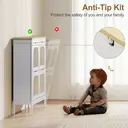 HOMCOM Shoe Storage Cabinet with 4 Flip Drawers, Boho Slim Shoe Cabinet with Rattan Doors for Entryway, Hallway, Holds 20 Pairs, White image 6