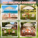 AIYAPLAY Kids Patio Set, Children Table and Chair Set, Outdoor Picnic Table with 2 Folding Chairs and Umbrella for 2-5 Years Boys Girls, Orange image 5