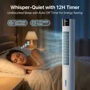 Totopia Water Cooling Tower Fan For Bedroom, 70° Auto Oscillation, 3 Speeds & 3 Modes, Remote Control, 1-12H Timer, 6 Ice Packs Included，New Arrival image 6