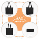 Miss Lulu Large Capacity Canvas Tote Bag, Waterproof Wear-Resistant Shoulder Bag for Shopping School Travel Black image 4