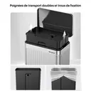 Poubelle en acier inoxydable 60 litres / 16 gallons avec couvercle à fermeture douce, grande poubelle à pédale avec texture romaine, seaux intérieurs amovibles, poubelle de recyclage pour cuisine et bureau, argenté image 5