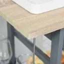 HOMCOM Rolling Kitchen Cart, Utility Storage Cart with 4 Basket Drawers & Side Racks, Wheels for Dining Room Grey image 7