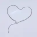 14-Inch Women's Rhodium Plated Choker Necklace, Dainty Beaded Chain image 8