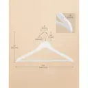 Wooden Hanger, 44.5x23x1.2cm, White/Silver, Set of 10 image 6