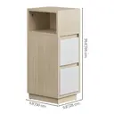 Ochama Set of 2 Narrow Side Tables, Slim End Table with 2 Drawers, 1 Open Compartment, for Living Room, Bedroom, Natural Beige image 2