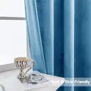 YSTYLE  Lot de 2 rideaux occultants en velours thermiques isolants bleu lune - 140 x 225 cm image 3