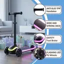 Neuleb  YFQ  Kids Scooter for Boys Girls Ages 3-10, 3 Wheel Light Up Toddler Kick Scooter with Dynamic LED Modes, Foldable Adjustable Height, Extra Wide Deck, Lean to Steer Outdoor Toy Gift image 2