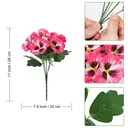 Yuejia 4Pcs 11in/28cmArtificial Pansies Flowers Outdoor Faux Flowers Plastic Plants Artificial Silk Flowers for Front Porch Garden Window Box Hanging Planter Decoration(rose red) image 9