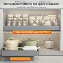 VIVREAL Extendable Storage Rack – 2 Gray Small Drill-free Pull-out Basket， Stainless Steel， Adjustable 12.6–20.5 in， Easy Installation， S32G*2, New Year Sale , Top gift picks image 3