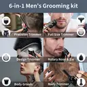 Komingdon Beard Trimmer For Men, All-in-One Men's Hair Clipper Hair Trimmer, Mustache Body Nose Ear Facial Cutting Shaver, Electric Razor Grooming Kit, USB Rechargeable  Cordless & Led Display, Holiday Gift For Him Father's Day Gift yellow image 5