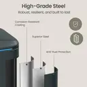 SONGMICSHOME  40L Double Kitchen Bin with Lids, Rubbish Bin, Soft Close with Plastic Inner Buckets, Greenish Grey image 8