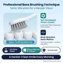 BAIR CARE A9 Sonic Electric Toothbrush with 180-Day Long Battery Life, Rechargeable, 5 Cleaning Modes & 3 Intensities, Smart Timer, IPX7 Waterproof, Professional Oral Care for Adults image 4