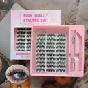 MeoMagic Kit de extensions de cils 10 lignes - 120 pièces, avec pince à épiler et colle - F16 image 0