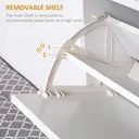 HOMCOM Narrow Shoe Cabinet with 3 Flip Doors, 14-18 Pairs Shoe Cupboard with Open Shelf for Slim Hallway and Entryway, 24 x 60 x 132 cm, White image 4