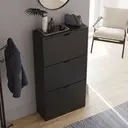 Vida Designs Shoe Cabinet 3 Doors Black image 3