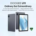 DOOGEE U11 11-inch Tablet， 16GB RAM 128GB ROM， Unisoc T7200， 8580mAh， 5G WiFi Bluetooth 5.0， Widevine L1， GPS， OTG， Grey image 1