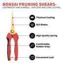 FLORA GUARD Lot de 2 sécateurs de taille en acier inoxydable affûtés à pointe fine avec lame droite et courbée image 1