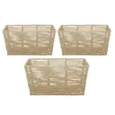 Lot de 3 boîtes de rangement tendance en papier tressé et cadre métallique, paniers de rangement cubiques durables, structure doublée image 0