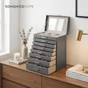 SONGMICSHOME  HOME Boîte à bijoux à 7 niveaux - Gris image 2